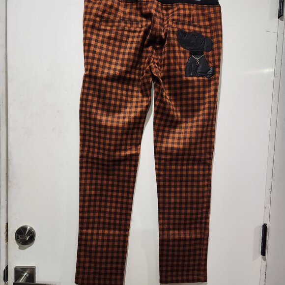 Good Fashion Women Pants Plaid, Brown - Picture 3 of 4